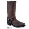 Jama Old West MB2060 HIGHWAY BROWN PULL UP unisex westernová obuv