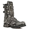 BOTY NEW ROCK M.MR019-S2 VINTAGE RASPADO NEGRO MOTOROCK NEGRO TACON ACERO
