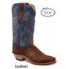 Jama Old West Boots LF1601E GOLDFIELD BROWN VINTAGE DENIM BLUE dámská westernová obuv