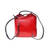 Dámská kožená kabelka Florence 207, barva:Red/Blk