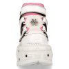 SLEVA - BOTY NEW ROCK M-TANK008-C6 CHAROL ARRUGADO BLANCO, NOBUCK ROSA, TANK BLANCO TORNILLOS