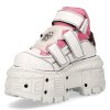 SLEVA - BOTY NEW ROCK M-TANK008-C6 CHAROL ARRUGADO BLANCO, NOBUCK ROSA, TANK BLANCO TORNILLOS