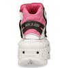 SLEVA - BOTY NEW ROCK M-TANK008-C6 CHAROL ARRUGADO BLANCO, NOBUCK ROSA, TANK BLANCO TORNILLOS