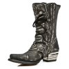 BOTY NEW ROCK M.7993-S3 VINTAGE RASPADO NEGRO WEST NEGRO ACERO T.DALLAS