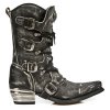 BOTY NEW ROCK M.7993-S3 VINTAGE RASPADO NEGRO WEST NEGRO ACERO T.DALLAS