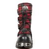 BOTY NEW ROCK  M.391T-S1 ITALI NEGRO TELA ESCOCESA ROJO REACTOR NEGRO TOBER