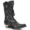 BOTY NEW ROCK M.7993-S1 ITALI NEGRO, WEST NEGRO ACERO