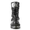 BOTY NEW ROCK M.373-S7 VEGAN NEGRO, REACTOR NEGRO TOBERAS OR (TODO SINTETICO)