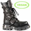 BOTY NEW ROCK M.373-S7 VEGAN NEGRO, REACTOR NEGRO TOBERAS OR (TODO SINTETICO)