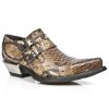 BOTY NEW ROCK M.7934-C5 SNAKE CUERO, WEST NEGRO ACERO