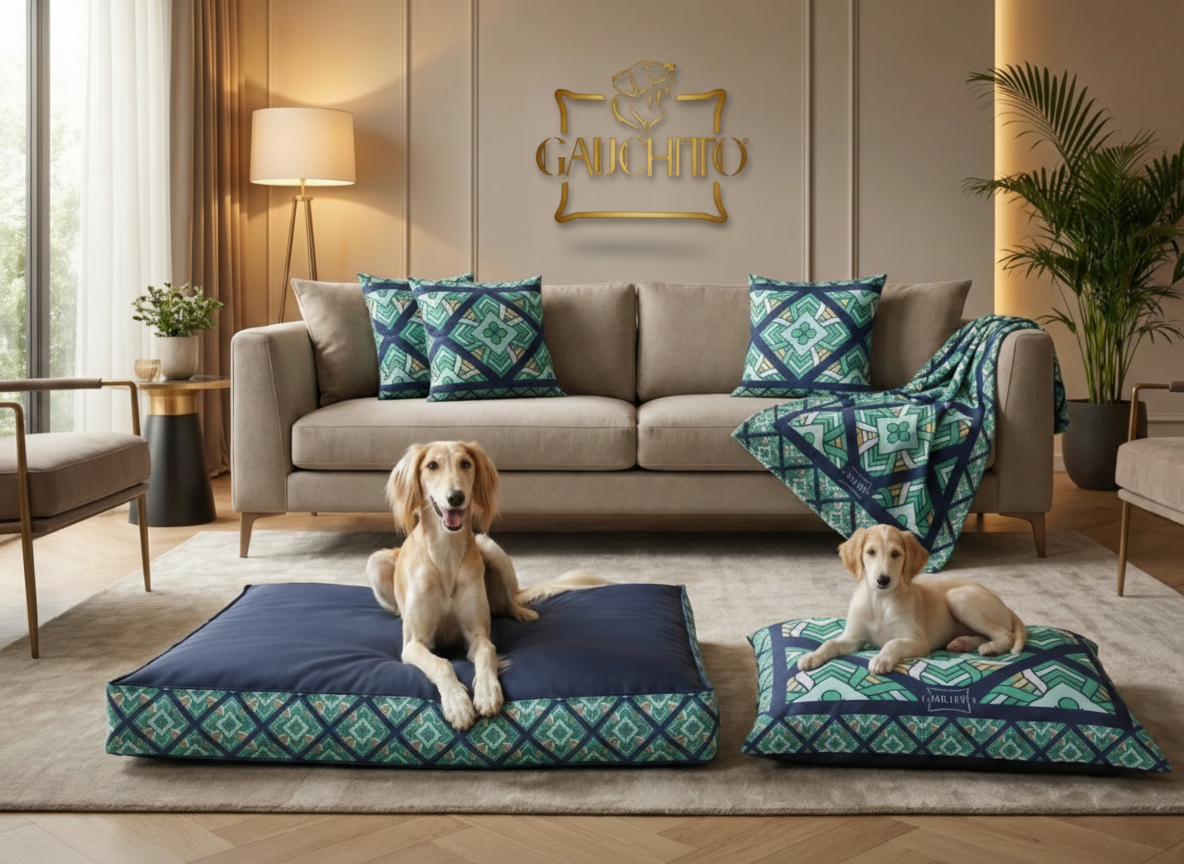 Luxury designer velvet pillow Four-Leaf Clover by GAUCHITTO