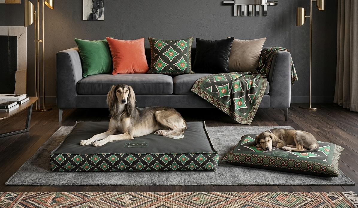 Luxury designer dog bed Jungle Pearl by GAUCHITTO
