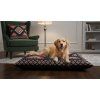 alt="Dog on the Aztec Village pillow bed – maximum comfort for large breeds,