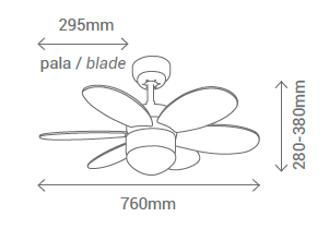 Schéma domácí stropní ventilátor Sulion 075008 Rainbow LED