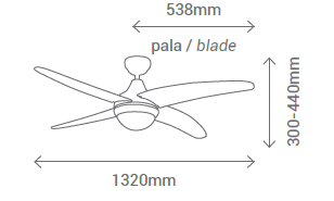 Schéma stropního ventilátoru Sulion 075231 Pelicano