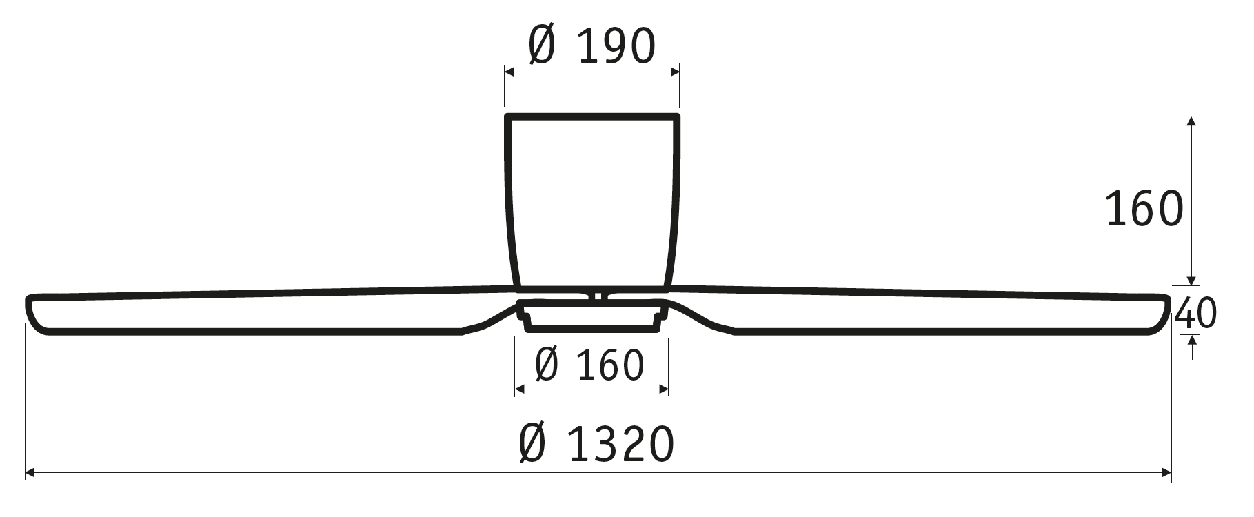 Schéma bílý stropní ventilátor bez světla CasaFan 313283 Eco Plano II