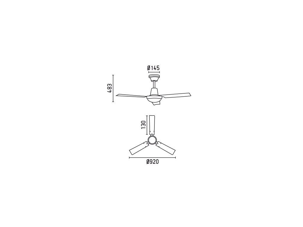 Schéma stropní ventilátor faro 33011 mini indus