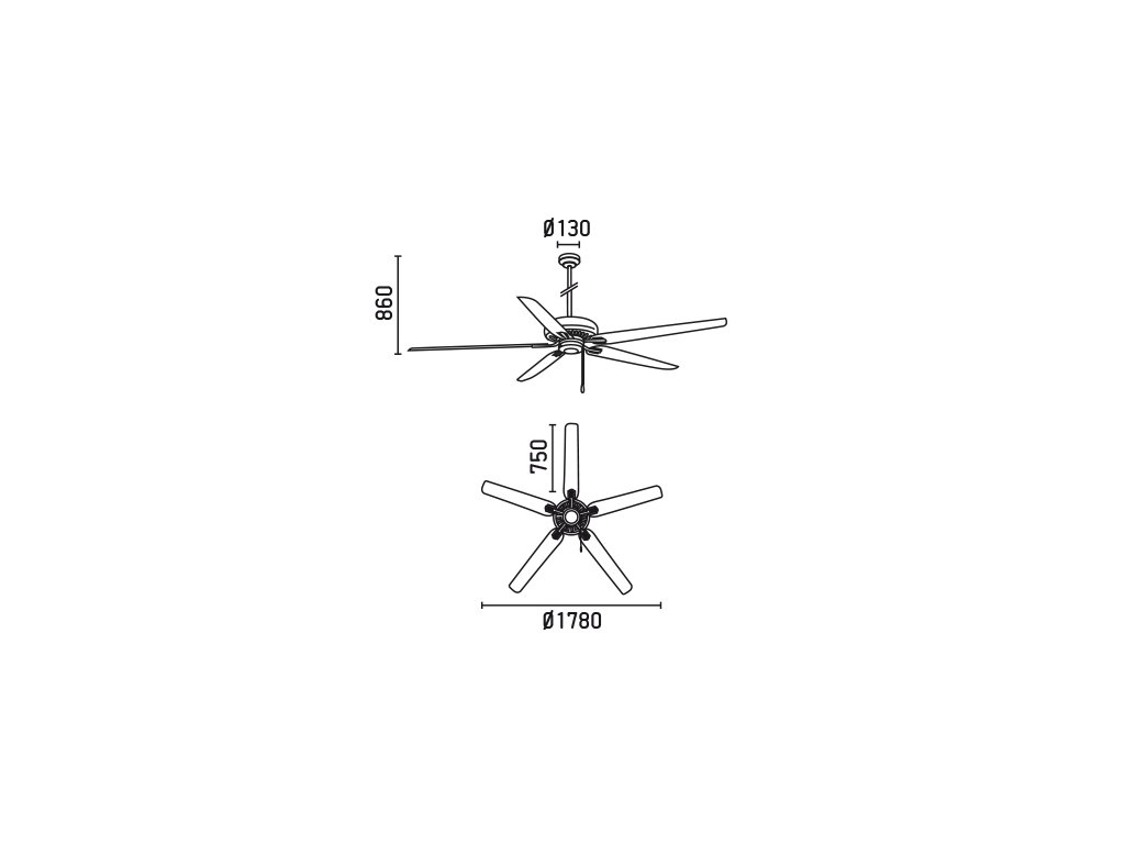 Schéma stropní ventilátor faro 33363 nisos