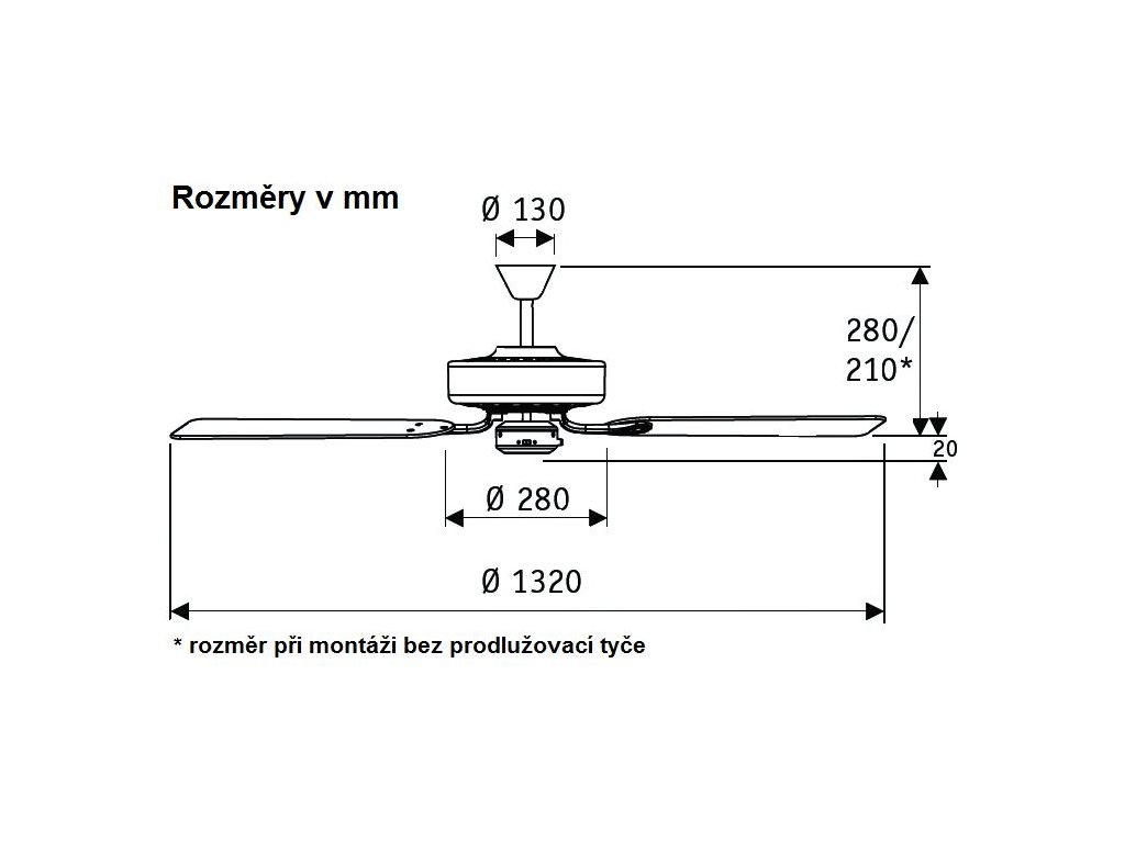 Schéma stropní ventilátor casafan 513213 classicroyal