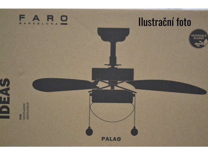 FARO 33180 PALAO, bílý, stropní ventilátor se světlem  řetízkové ovládání, dálkové ovládání lze dokoupit