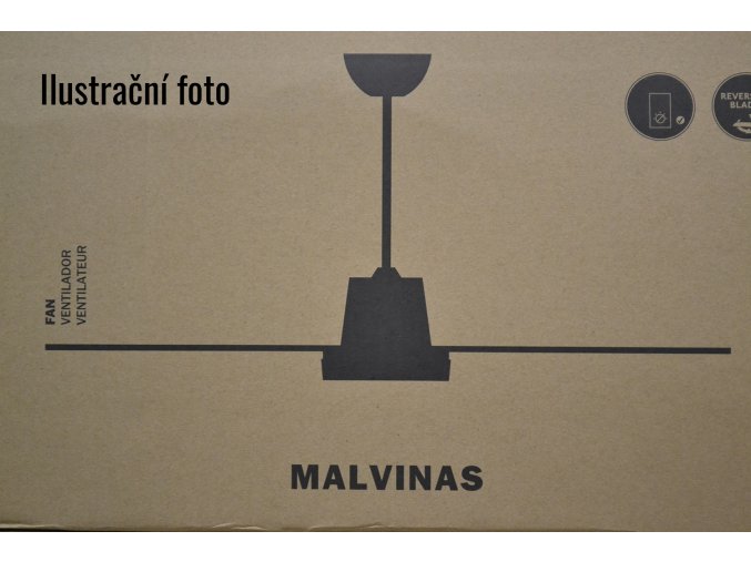 FARO 33110 MALVINAS, ořech nebo rudý mahagon/tmavě šedá, stropní ventilátor  Ovládání na zeď
