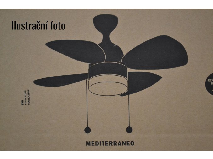 FARO 33704 MEDITERRANEO, javor/bílý, bílý, stropní ventilátor se světlem