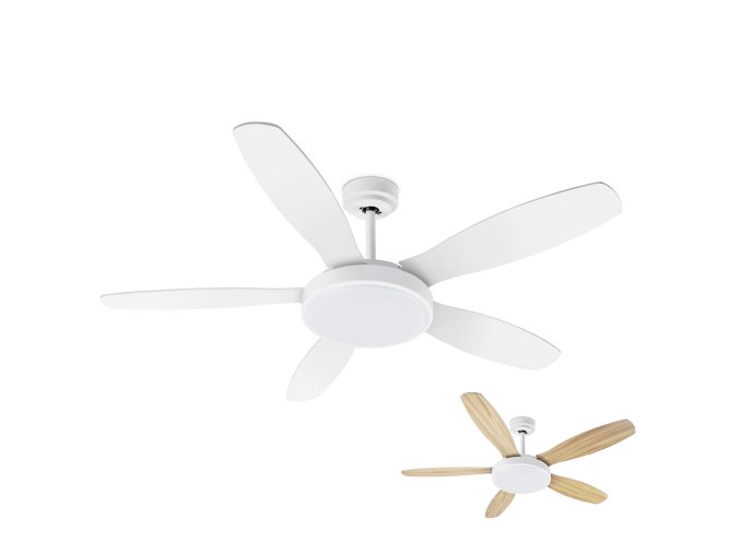 Noaton 12132WWB Maia, bílá a javor, stropní ventilátor se světlem - obě verze