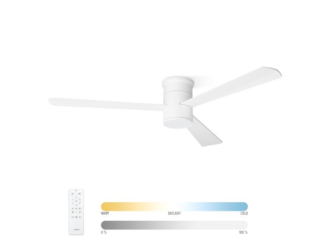 Noaton 15132WW Zoya, bílá, stropní ventilátor se světlem