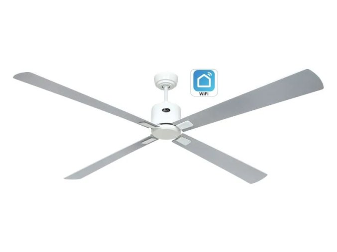 CasaFan 943409W Eco Neo III WiFi, světle šedá a bílá, stropní ventilátor - 4 lopatky