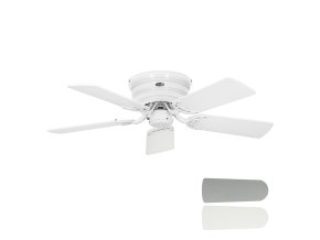 Stropní ventilátor bez světla Cafan Flat bílý/šedý oboustranné lopatky