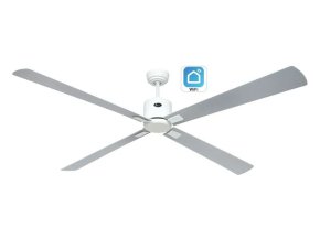 CasaFan 943409W Eco Neo III WiFi, světle šedá a bílá, stropní ventilátor - 4 lopatky