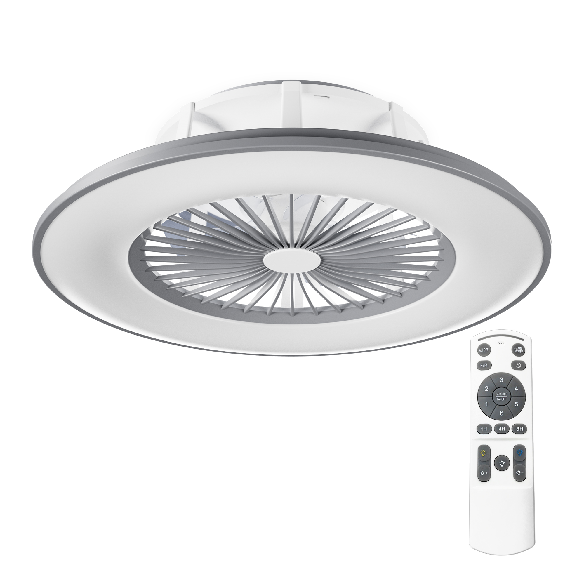 Noaton 11056GR Vega, šedá, stropní ventilátor se světlem