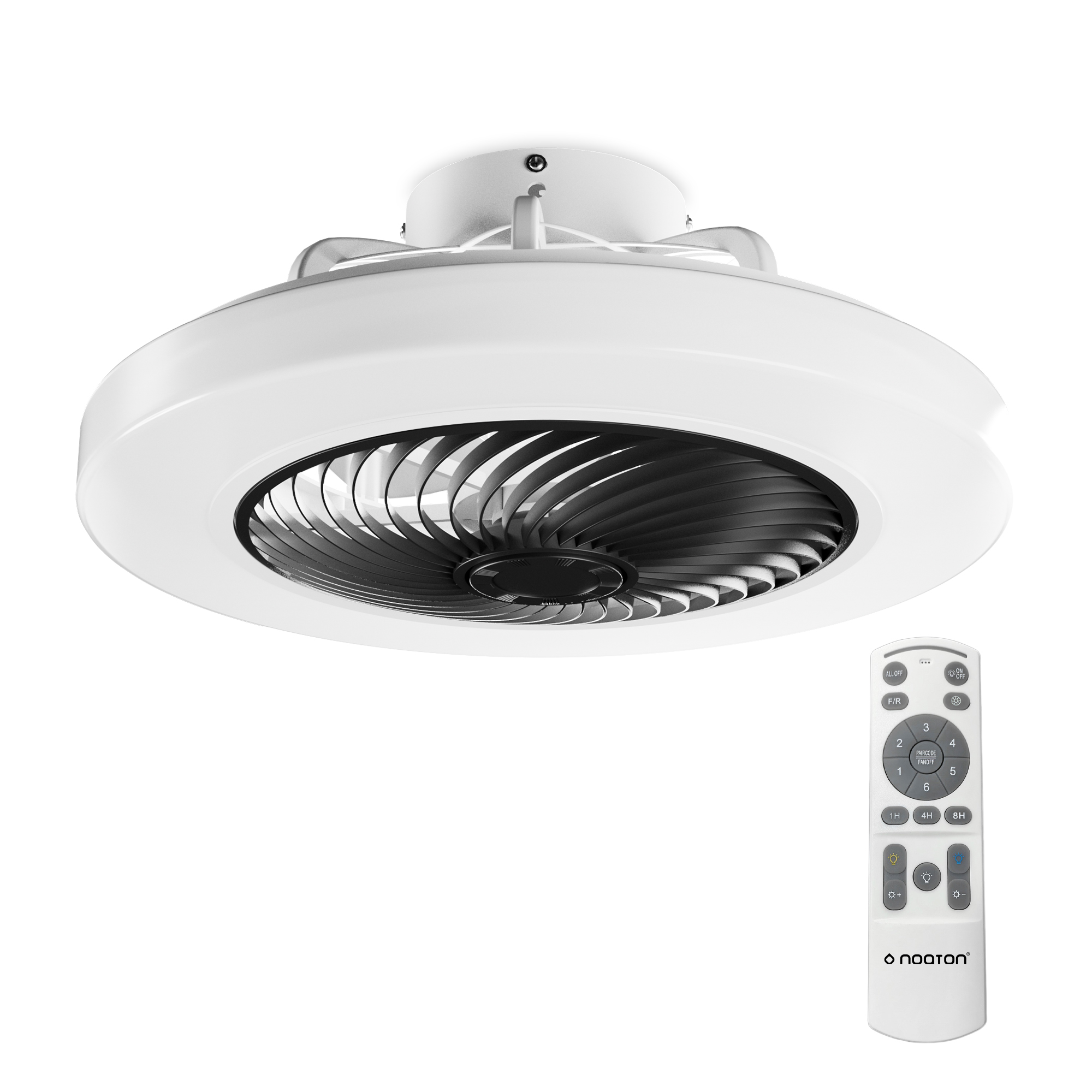 Noaton 12050BL Triton, černá, stropní svítidlo s vestavěným ventilátorem