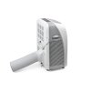 Mobilní klimatizace Trotec PAC 2600 S s těsněním oken pro mobilní klimatizace v ceně, z boku s připojenou hadicí