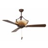 Stropní ventilátor se světlem FARO 33354 LEMAN tmavý ořech nebo rudý mahagon/tmavě hnědá