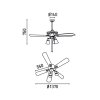 Stropní ventilátor se světlem FARO 33108 COLUMBRETES cedr nebo rudý mahagon/tmavě hnědá