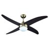 Sulion 072132 Cormoran, černá, stropní ventilátor se světlem