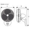 Vortice 60643 Gordon W 30 LG, světle šedá, nástěnný ventilátor - schéma