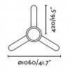 Stropní ventilátor Faro 33601 Feroe technické schéma