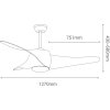 Sulion 72139 CADILAC, bílá, stropní ventilátor s LED světlem - schéma