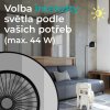 Stropní ventilátor se světlem 11056BR Vega, černá - volba intenzity světla