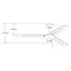 Stropní ventilátor AireRyder FN61159 Zephyr chrom, technický nákres a rozměry
