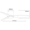 Martec Flush 127 cm, bílý satén, stropní ventilátor se světlem - rozměry