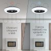 Stropní ventilátor se světlem, Callisto, černá - zpětný chod v zimě