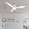 Noaton 11132WW Fornax, bílá, stropní ventilátor se světlem - rozměry