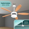 Noaton 12132WWB Maia, bílá a javor, stropní ventilátor se světlem - snadná instalace