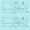 Noaton 12132WWB Maia, bílá a javor, stropní ventilátor se světlem - schéma