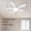 Noaton 12132WWB Maia, bílá a javor, stropní ventilátor se světlem - infografika