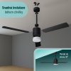 Noaton 14132BBD Canis, černá a tmavě hnědá, stropní ventilátor se světlem - instalace