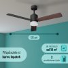Noaton 14132BBD Canis, černá a tmavě hnědá, stropní ventilátor se světlem - 2 barvy lopatek